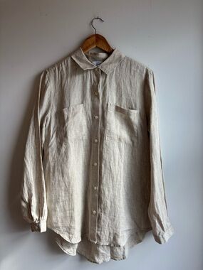 100% Linen Cream Blouse